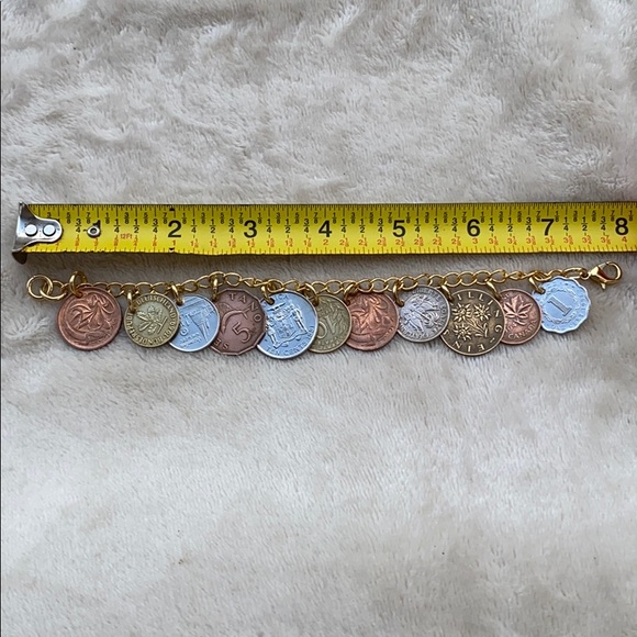 *SOLD*World Coin Charm Bracelet - Picture 4 of 4